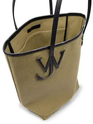 JW Anderson Women's Tall Anchor Logo Cotton Tote Bag - Khaki Black | Thumbnail 3 JW Anderson Women's Tall Anchor Logo Cotton Tote Bag - Khaki Black | Thumbnail 3