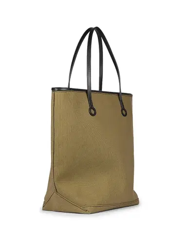 JW Anderson Women's Tall Anchor Logo Cotton Tote Bag - Khaki Black | Thumbnail 4 JW Anderson Women's Tall Anchor Logo Cotton Tote Bag - Khaki Black | Thumbnail 4