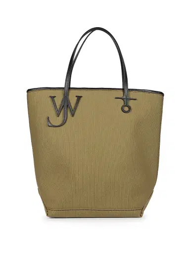 JW Anderson Women's Tall Anchor Logo Cotton Tote Bag - Khaki Black | Thumbnail 1 JW Anderson Women's Tall Anchor Logo Cotton Tote Bag - Khaki Black | Thumbnail 1