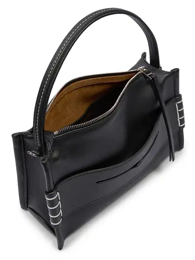JW Anderson Women's Loafer Leather Top Handle Bag - Black | Thumbnail 4