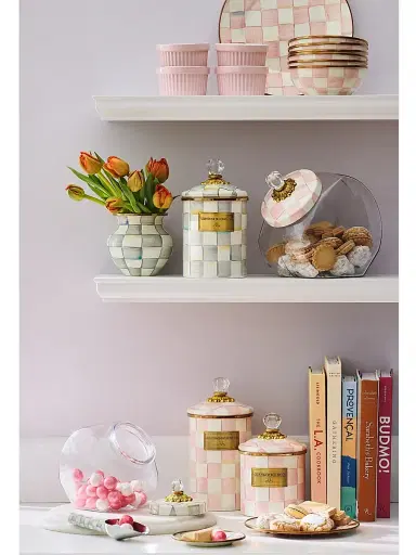 MacKenzie-Childs Small Rosy Check Enamel Canister Large | Thumbnail 5 MacKenzie-Childs Small Rosy Check Enamel Canister Large | Thumbnail 5