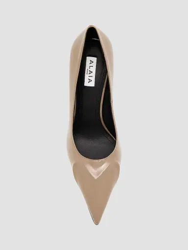 Alaïa Women's 3D Coeur 90MM Patent Leather Pumps - Grey | Thumbnail 3