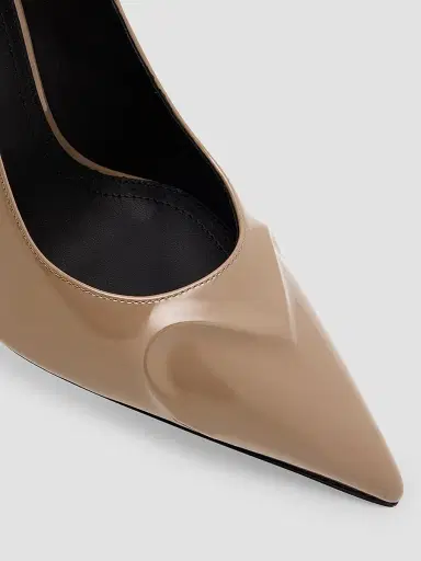 Alaïa Women's 3D Coeur 90MM Patent Leather Pumps - Grey | Thumbnail 4