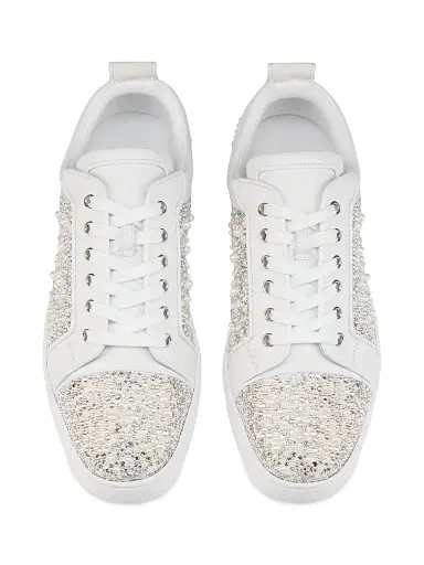 Christian Louboutin Men's Louperla Jr Low-Top Sneakers - White | Thumbnail 4