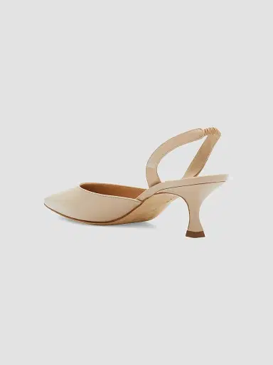 Manolo Blahnik Women's Carolyne 50MM Patent Leather Slingback Pumps - Light Beige - Size 12 | Thumbnail 4 Manolo Blahnik Women's Carolyne 50MM Patent Leather Slingback Pumps - Light Beige - Size 12 | Thumbnail 4