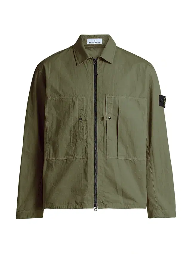 Stone Island Men's Cotton Military Shirt - Military Green
