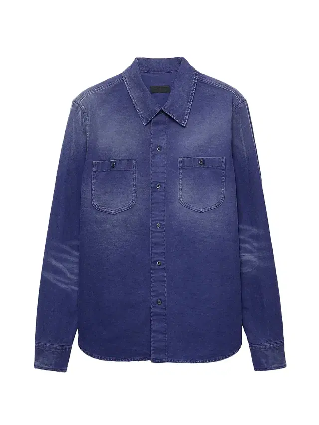 Men's Cotton Twill Shirt - Blue