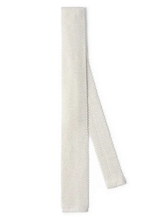 Brunello Cucinelli Men's Silk Knit Tie - White