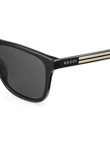 Gucci Men's 57MM Rectangular Sunglasses - Black | Thumbnail 3
