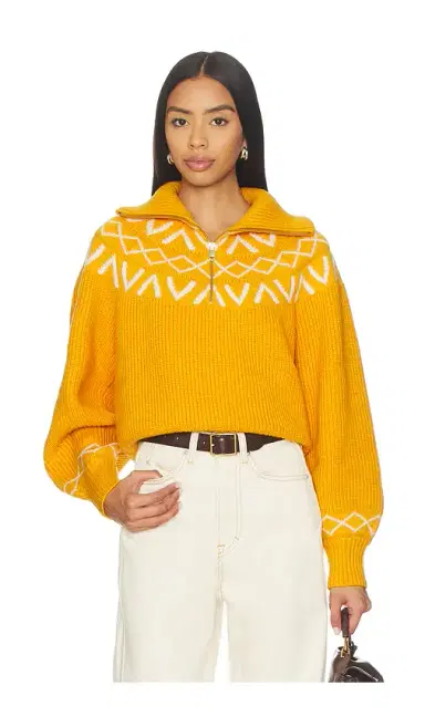 Varley Sigrid Fairisle Half Zip Knit Sweater | Thumbnail 1 Varley Sigrid Fairisle Half Zip Knit Sweater | Thumbnail 1