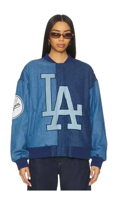 Terez x REVOLVE Dodgers Denim Logo Bomber | Thumbnail 2 Terez x REVOLVE Dodgers Denim Logo Bomber | Thumbnail 2