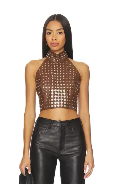 Understated Leather Studded Top | Thumbnail 1