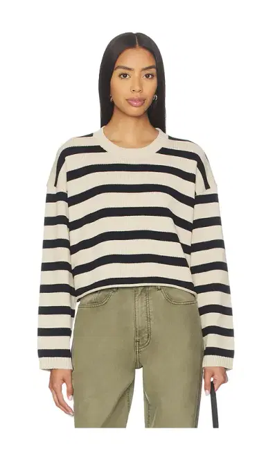 Denimist Cropped Stripe Sweater | Thumbnail 1