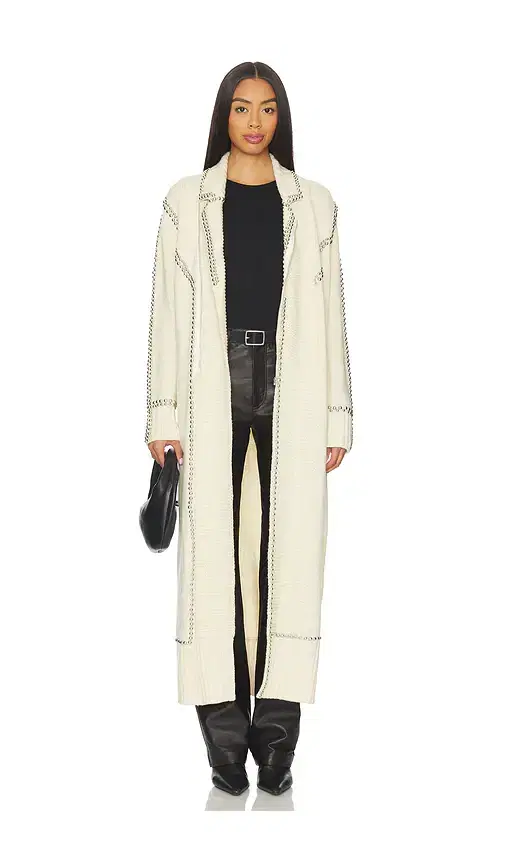Understated Leather Studded Moto Robe