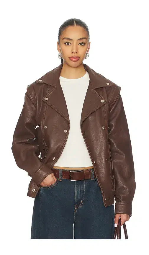 Understated Leather Hybrid Motosport Jacket