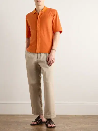 Zegna Cotton and Silk-Blend Terry Shirt - Men | Thumbnail 2