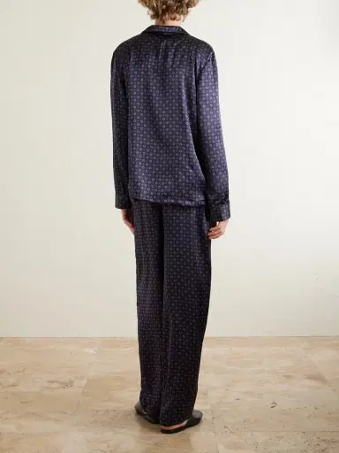 Derek Rose Brindisi 127 Camp-Collar Printed Silk-Satin Pyjama Set - Men | Thumbnail 3 Derek Rose Brindisi 127 Camp-Collar Printed Silk-Satin Pyjama Set - Men | Thumbnail 3