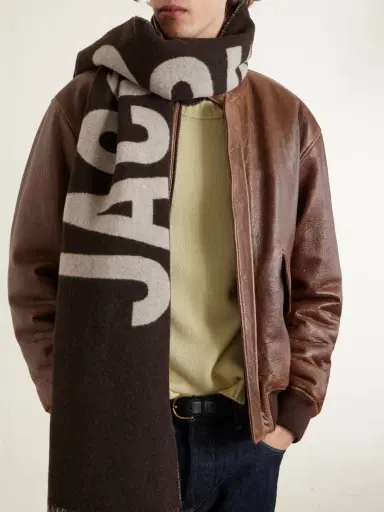 Jacquemus Logo-Print Fringed Wool Scarf - Men | Thumbnail 3 Jacquemus Logo-Print Fringed Wool Scarf - Men | Thumbnail 3