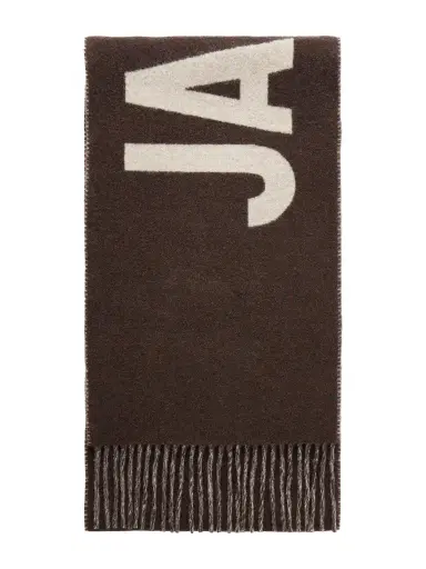 Jacquemus Logo-Print Fringed Wool Scarf - Men | Thumbnail 1 Jacquemus Logo-Print Fringed Wool Scarf - Men | Thumbnail 1