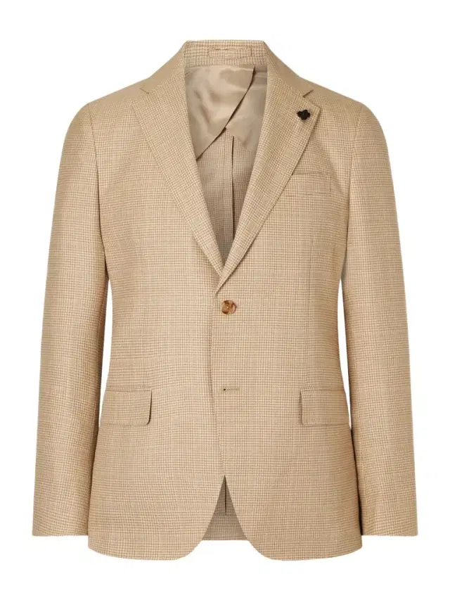 Houndstooth Wool and Cotton-Blend Blazer - Men