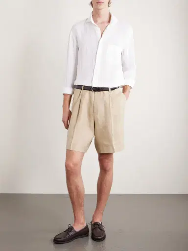 FEDELI Phil Cutaway-Collar Linen Shirt - Men | Thumbnail 2