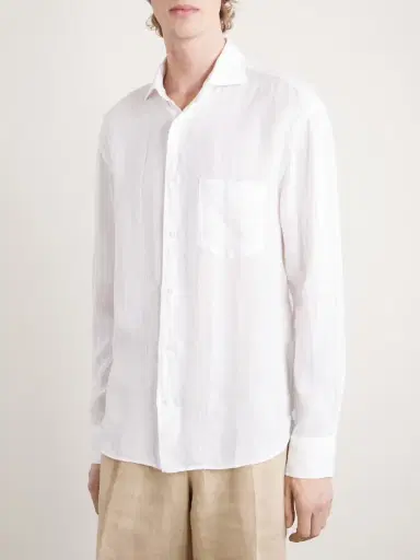 FEDELI Phil Cutaway-Collar Linen Shirt - Men | Thumbnail 3