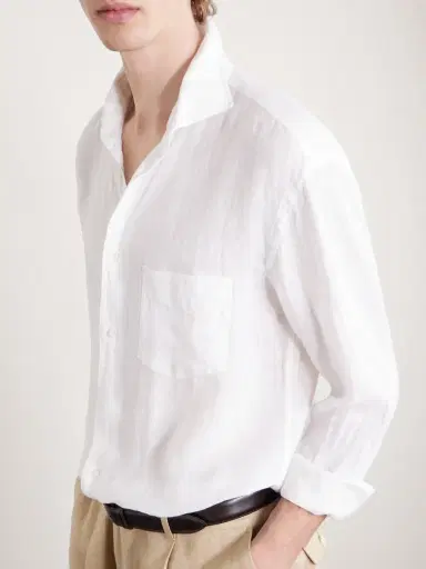FEDELI Phil Cutaway-Collar Linen Shirt - Men | Thumbnail 5