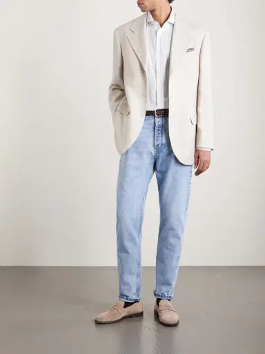Brunello Cucinelli Silk, Linen and Wool-Blend Blazer - Men | Thumbnail 2 Brunello Cucinelli Silk, Linen and Wool-Blend Blazer - Men | Thumbnail 2