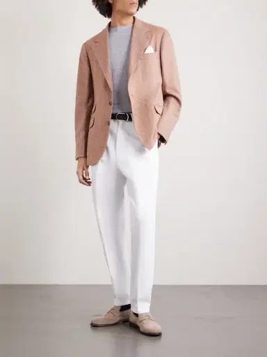 Brunello Cucinelli Slub Linen and Cotton-Blend Jersey T-Shirt - Men | Thumbnail 2