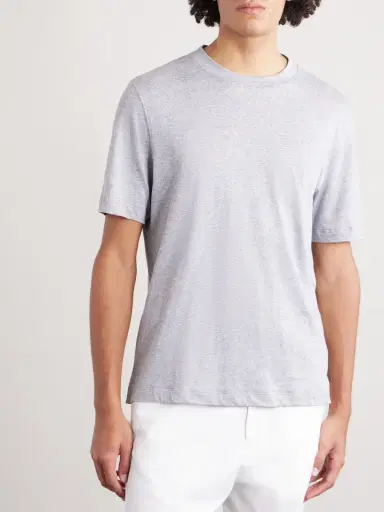 Brunello Cucinelli Slub Linen and Cotton-Blend Jersey T-Shirt - Men | Thumbnail 3