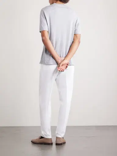 Brunello Cucinelli Slub Linen and Cotton-Blend Jersey T-Shirt - Men | Thumbnail 4