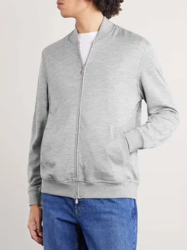 Brunello Cucinelli Cashmere-Blend Zip-Up Sweatshirt - Men | Thumbnail 3