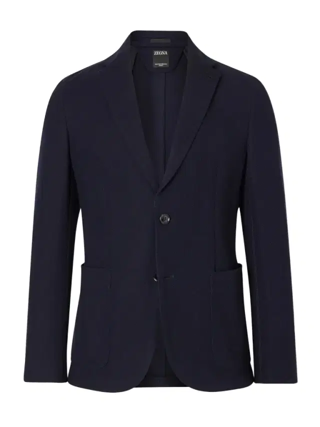 Wool and Cotton-Blend Piqué Blazer - Men