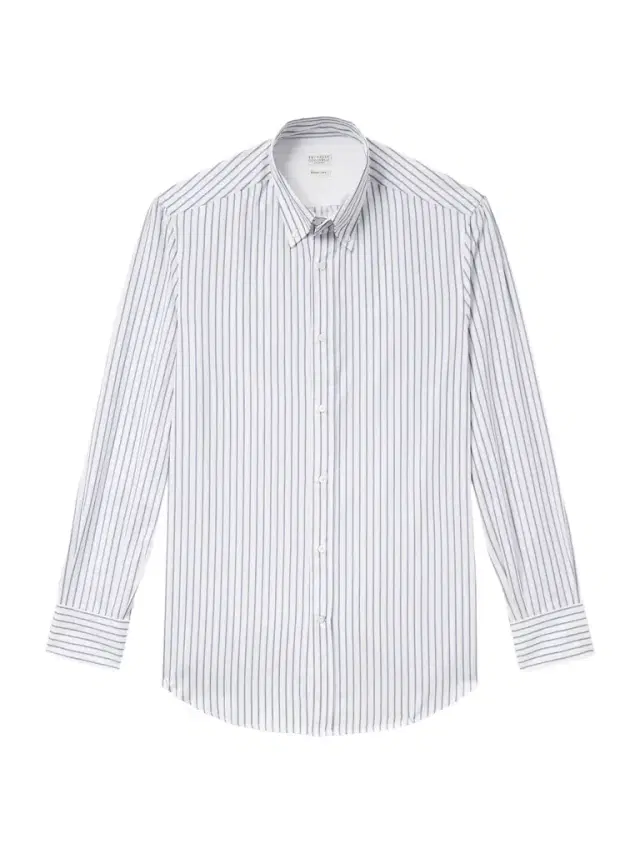 Button-Down Collar Striped Cotton-Poplin Shirt - Men