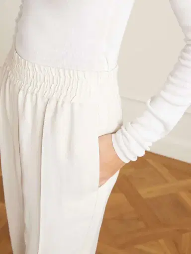 Brunello Cucinelli Cropped Woven Tapered Pants | Thumbnail 5