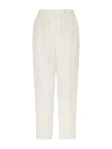 Brunello Cucinelli Cropped Woven Tapered Pants | Thumbnail 1