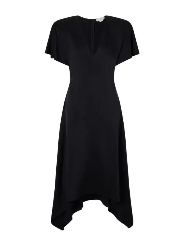 Paneled Hammered-satin Midi Dress