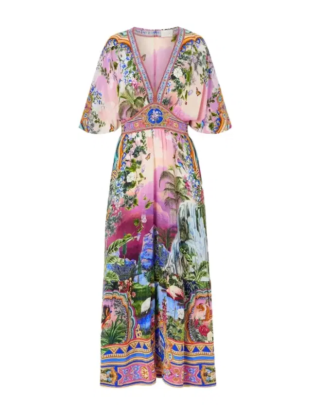 Crystal-embellished Printed Silk Crepe De Chine Maxi Dress