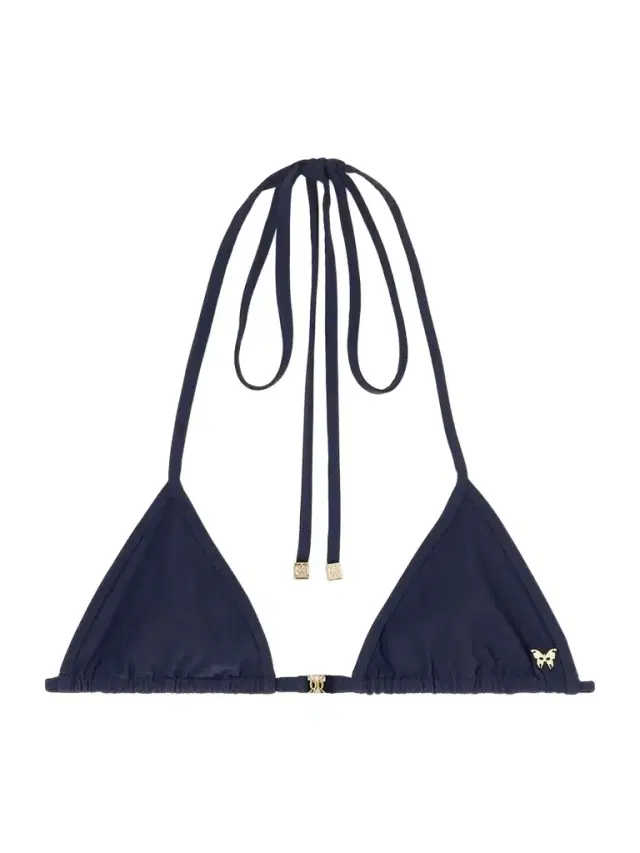 Coeur Embellished Triangle Halterneck Bikini Top