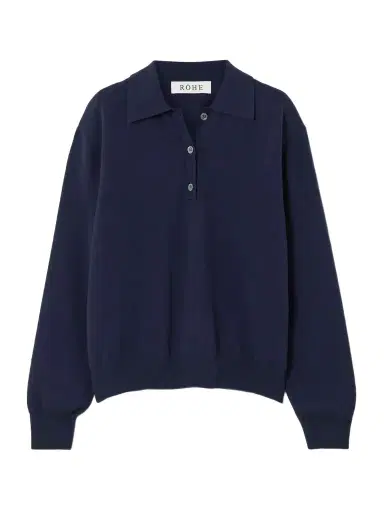 RÓHE Merino Wool And Cashmere-blend Polo Sweater | Thumbnail 1 RÓHE Merino Wool And Cashmere-blend Polo Sweater | Thumbnail 1