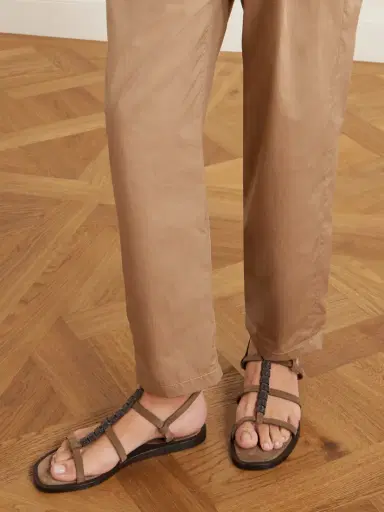 Brunello Cucinelli Bead-embellished Suede Slingback Sandals | Thumbnail 2 Brunello Cucinelli Bead-embellished Suede Slingback Sandals | Thumbnail 2