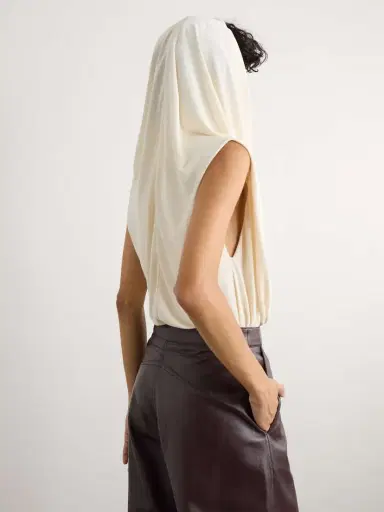 Alaïa Hooded Draped Jersey Bodysuit | Thumbnail 5