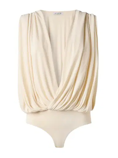 Alaïa Hooded Draped Jersey Bodysuit | Thumbnail 1
