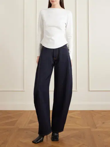 Alaïa Denim High-rise Barrel-leg Jeans | Thumbnail 2 Alaïa Denim High-rise Barrel-leg Jeans | Thumbnail 2