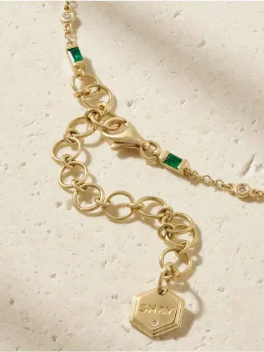 SHAY 18-karat Gold, Emerald And Diamond Necklace | Thumbnail 3 SHAY 18-karat Gold, Emerald And Diamond Necklace | Thumbnail 3