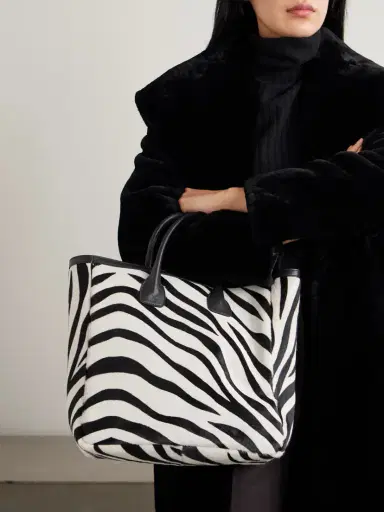 Nili Lotan Freddie Leather-trimmed Zebra-print Calf Hair Tote | Thumbnail 2 Nili Lotan Freddie Leather-trimmed Zebra-print Calf Hair Tote | Thumbnail 2