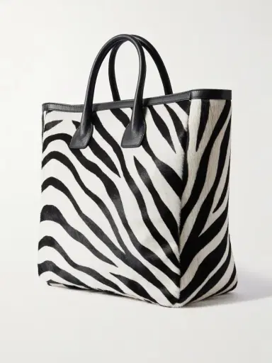 Nili Lotan Freddie Leather-trimmed Zebra-print Calf Hair Tote | Thumbnail 3 Nili Lotan Freddie Leather-trimmed Zebra-print Calf Hair Tote | Thumbnail 3