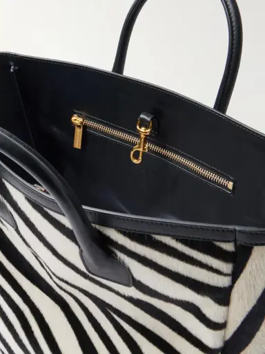 Nili Lotan Freddie Leather-trimmed Zebra-print Calf Hair Tote | Thumbnail 5 Nili Lotan Freddie Leather-trimmed Zebra-print Calf Hair Tote | Thumbnail 5