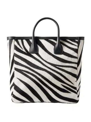 Nili Lotan Freddie Leather-trimmed Zebra-print Calf Hair Tote | Thumbnail 1 Nili Lotan Freddie Leather-trimmed Zebra-print Calf Hair Tote | Thumbnail 1