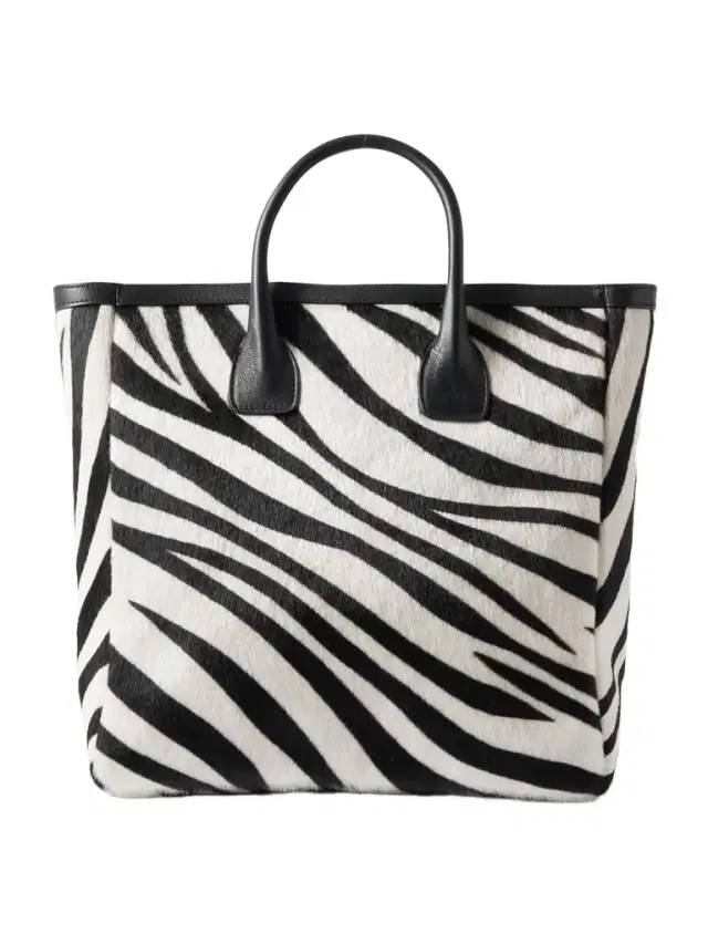 Freddie Leather-trimmed Zebra-print Calf Hair Tote
